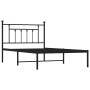 Bed frame with black metal headboard 100x200 cm by vidaXL, Beds and slatted bases - Ref: Foro24-353532, Price: 91,19 €, Disco...