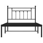 Bed frame with black metal headboard 100x200 cm by vidaXL, Beds and slatted bases - Ref: Foro24-353532, Price: 91,19 €, Disco...