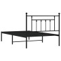 Bed frame with black metal headboard 100x200 cm by vidaXL, Beds and slatted bases - Ref: Foro24-353532, Price: 91,19 €, Disco...