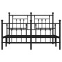 Estructura de cama cabecero y estribo metal negro 140x200 cm de vidaXL, Camas y somieres - Ref: Foro24-353556, Precio: 127,26...