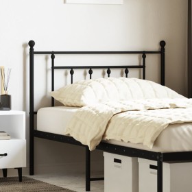 Black metal headboard 100 cm by vidaXL, Headboards and footboards - Ref: Foro24-353566, Price: 28,99 €, Discount: %