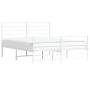 Estructura cama metal con cabecero y estribo blanco 160x200 cm de vidaXL, Camas y somieres - Ref: Foro24-352389, Precio: 91,8...