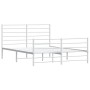 Estructura cama metal con cabecero y estribo blanco 160x200 cm de vidaXL, Camas y somieres - Ref: Foro24-352389, Precio: 91,8...