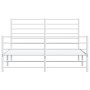 Estructura cama metal con cabecero y estribo blanco 160x200 cm de vidaXL, Camas y somieres - Ref: Foro24-352389, Precio: 91,8...