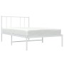 Estructura de cama de metal con cabecero blanco 100x190 cm de vidaXL, Camas y somieres - Ref: Foro24-352523, Precio: 72,77 €,...