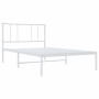 Estructura de cama de metal con cabecero blanco 100x190 cm de vidaXL, Camas y somieres - Ref: Foro24-352523, Precio: 72,77 €,...