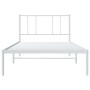 Bettgestell aus Metall mit weißem Kopfteil 100x190 cm von vidaXL, Betten und Lattenroste - Ref: Foro24-352523, Preis: 72,99 €...