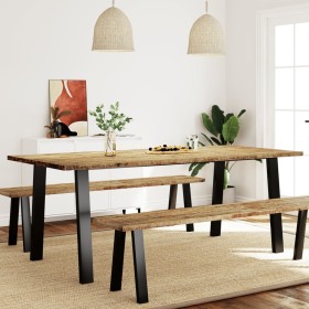 Solid acacia wood dining table 200x90x75 cm by vidaXL, Kitchen and dining tables - Ref: Foro24-353299, Price: 314,99 €, Disco...