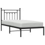 Bed frame with black metal headboard 90x190 cm by vidaXL, Beds and slatted bases - Ref: Foro24-353529, Price: 81,07 €, Discou...