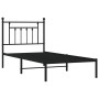 Estructura de cama con cabecero metal negro 90x190 cm de vidaXL, Camas y somieres - Ref: Foro24-353529, Precio: 81,07 €, Desc...