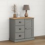 VIGO sideboard with drawers solid gray pine wood 78x40x75 cm by vidaXL, Sideboards - Ref: Foro24-353201, Price: 156,17 €, Dis...