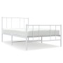 Metal bed frame with headboard and footboard white 107x203 cm by vidaXL, Beds and slatted bases - Ref: Foro24-352543, Price: ...