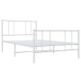 Metal bed frame with headboard and footboard white 107x203 cm by vidaXL, Beds and slatted bases - Ref: Foro24-352543, Price: ...