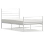 Estructura cama metal con cabecero y pie cama blanca 90x200 cm de vidaXL, Camas y somieres - Ref: Foro24-352379, Precio: 63,1...