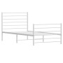 Estructura cama metal con cabecero y pie cama blanca 90x200 cm de vidaXL, Camas y somieres - Ref: Foro24-352379, Precio: 63,1...