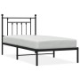 Estructura de cama con cabecero metal negro 80x200 cm de vidaXL, Camas y somieres - Ref: Foro24-353528, Precio: 91,29 €, Desc...