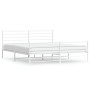 Metal bed frame with headboard and white footboard 200x200 cm by vidaXL, Beds and slatted bases - Ref: Foro24-352393, Price: ...