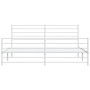 Metal bed frame with headboard and white footboard 200x200 cm by vidaXL, Beds and slatted bases - Ref: Foro24-352393, Price: ...