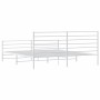 Metal bed frame with headboard and white footboard 200x200 cm by vidaXL, Beds and slatted bases - Ref: Foro24-352393, Price: ...