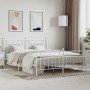 Metal bed frame with headboard and footboard white 183x213 cm by vidaXL, Beds and slatted bases - Ref: Foro24-353609, Price: ...