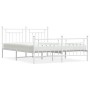 Metal bed frame with headboard and footboard white 183x213 cm by vidaXL, Beds and slatted bases - Ref: Foro24-353609, Price: ...