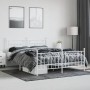 Metal bed frame with headboard and footboard white 183x213 cm by vidaXL, Beds and slatted bases - Ref: Foro24-353609, Price: ...