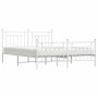 Estructura cama metal con cabecero y pie cama blanco 183x213 cm de vidaXL, Camas y somieres - Ref: Foro24-353609, Precio: 148...