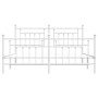 Metal bed frame with headboard and footboard white 183x213 cm by vidaXL, Beds and slatted bases - Ref: Foro24-353609, Price: ...