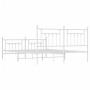 Metal bed frame with headboard and footboard white 183x213 cm by vidaXL, Beds and slatted bases - Ref: Foro24-353609, Price: ...