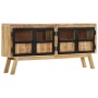 Aparador de madera maciza de mango marrón y negro 160x30x76 cm de vidaXL, Aparadores - Ref: Foro24-353306, Precio: 487,99 €, ...