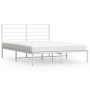 Estructura de cama de metal con cabecero blanca 120x190 cm de vidaXL, Camas y somieres - Ref: Foro24-352365, Precio: 92,02 €,...