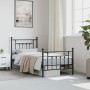 Bed frame with headboard and black metal footboard 90x200 cm by vidaXL, Beds and slatted bases - Ref: Foro24-353548, Price: 1...