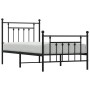 Bed frame with headboard and black metal footboard 90x200 cm by vidaXL, Beds and slatted bases - Ref: Foro24-353548, Price: 1...