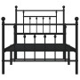 Bed frame with headboard and black metal footboard 90x200 cm by vidaXL, Beds and slatted bases - Ref: Foro24-353548, Price: 1...