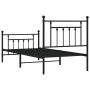 Bed frame with headboard and black metal footboard 90x200 cm by vidaXL, Beds and slatted bases - Ref: Foro24-353548, Price: 1...