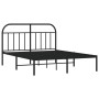 Estructura de cama con cabecero metal negro 140x200 cm de vidaXL, Camas y somieres - Ref: Foro24-353636, Precio: 123,23 €, De...