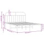 Estructura de cama con cabecero metal negro 140x200 cm de vidaXL, Camas y somieres - Ref: Foro24-353636, Precio: 123,23 €, De...