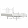 Metal bed frame with headboard and white footboard 120x200 cm by vidaXL, Beds and slatted bases - Ref: Foro24-353602, Price: ...