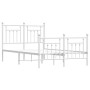 Metal bed frame with headboard and white footboard 120x200 cm by vidaXL, Beds and slatted bases - Ref: Foro24-353602, Price: ...