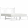 Estructura de cama con cabecero metal blanca 140x200 cm de vidaXL, Camas y somieres - Ref: Foro24-353587, Precio: 114,60 €, D...