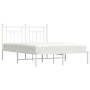 Estructura de cama con cabecero metal blanca 140x200 cm de vidaXL, Camas y somieres - Ref: Foro24-353587, Precio: 114,60 €, D...