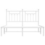 Estructura de cama con cabecero metal blanca 140x200 cm de vidaXL, Camas y somieres - Ref: Foro24-353587, Precio: 114,60 €, D...