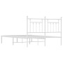 Estructura de cama con cabecero metal blanca 140x200 cm de vidaXL, Camas y somieres - Ref: Foro24-353587, Precio: 114,60 €, D...