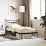 Bed frame with black metal headboard 90x200 cm by vidaXL, Beds and slatted bases - Ref: Foro24-353530, Price: 82,22 €, Discou...