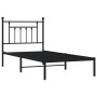 Bed frame with black metal headboard 90x200 cm by vidaXL, Beds and slatted bases - Ref: Foro24-353530, Price: 82,22 €, Discou...