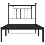 Bed frame with black metal headboard 90x200 cm by vidaXL, Beds and slatted bases - Ref: Foro24-353530, Price: 82,22 €, Discou...