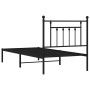 Bed frame with black metal headboard 90x200 cm by vidaXL, Beds and slatted bases - Ref: Foro24-353530, Price: 82,22 €, Discou...