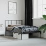 Bed frame with black metal headboard 75x190 cm by vidaXL, Beds and slatted bases - Ref: Foro24-352470, Price: 57,11 €, Discou...