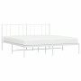 Estructura de cama de metal con cabecero blanco 180x200 cm de vidaXL, Camas y somieres - Ref: Foro24-352533, Precio: 102,99 €...