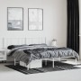 Estructura de cama de metal con cabecero blanco 180x200 cm de vidaXL, Camas y somieres - Ref: Foro24-352533, Precio: 102,99 €...